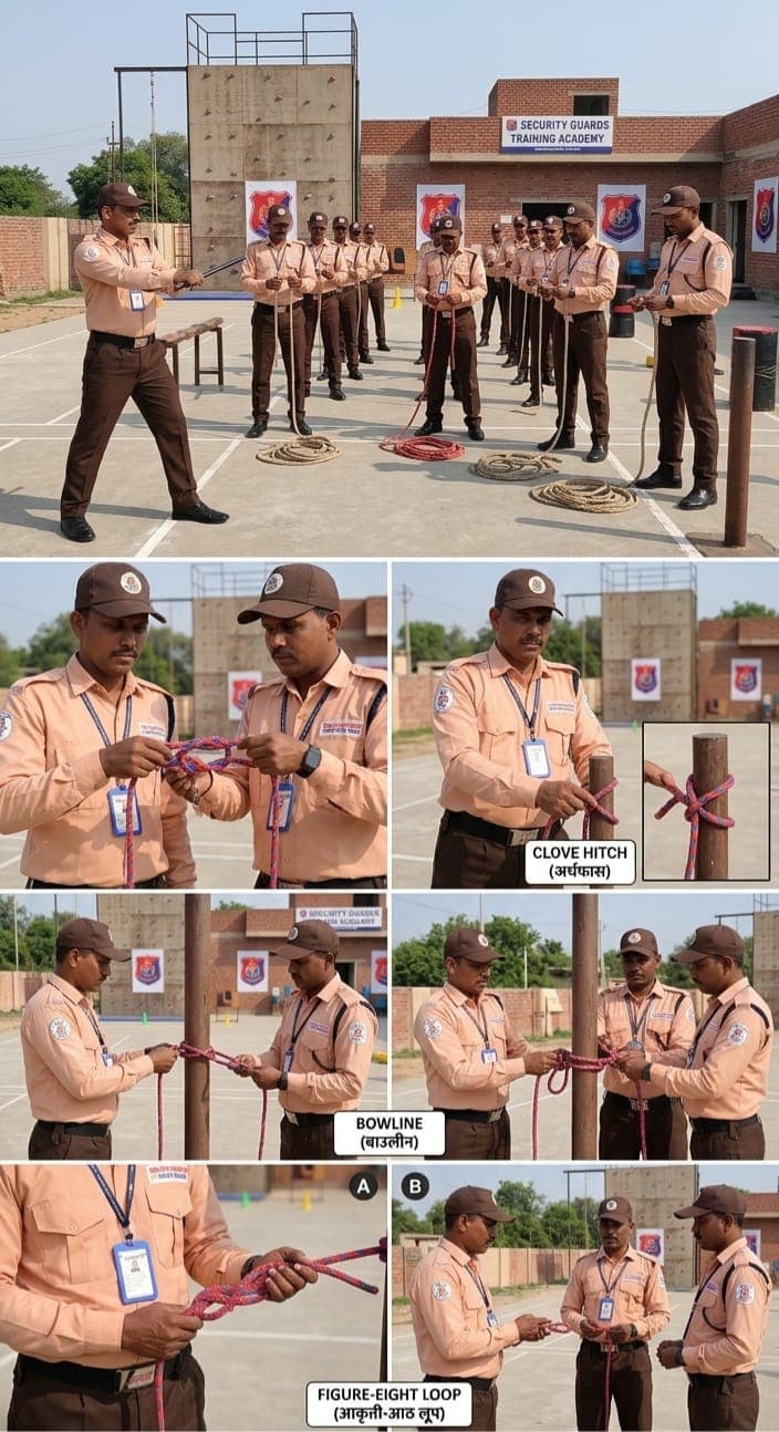 Rope work, knots, and technical rescue skills at the training academy