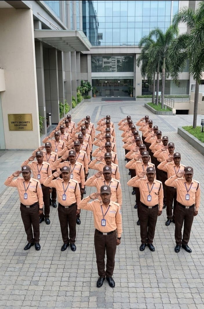 Armed security personnel at target range training and evaluation